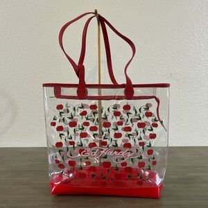Ed Hardy Y2K Brand PVC Clear Large Two Sided Cherry Print Tote